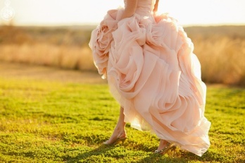 vestido de novia color melocotón